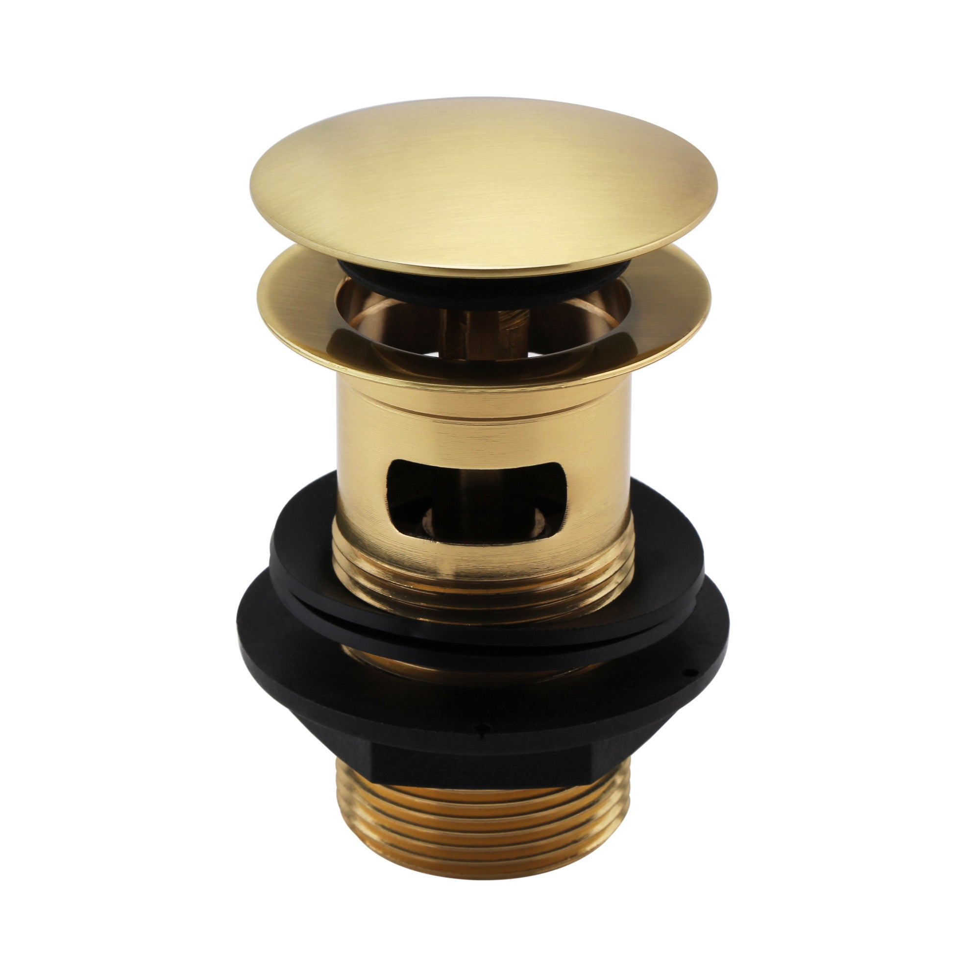 Pop up basin waste round slotted - brushed brass